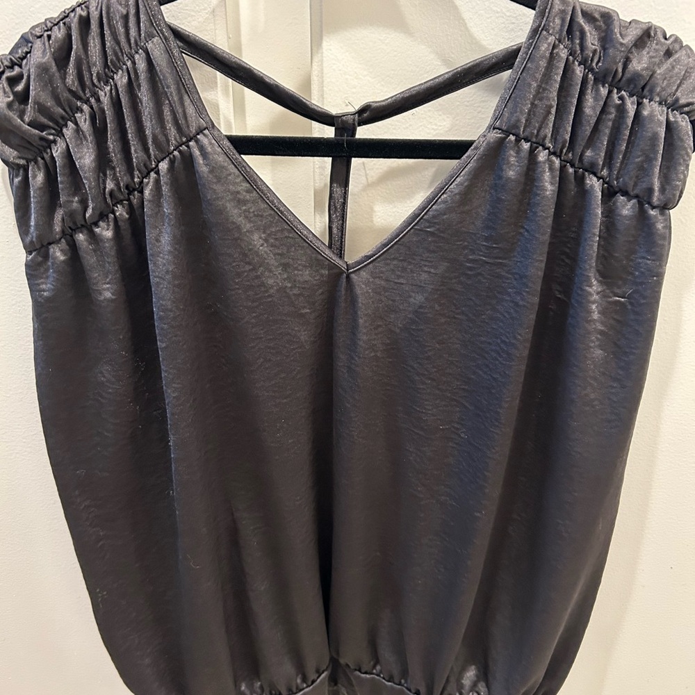 Daytrip Charcoal Gathered Women's Blouse